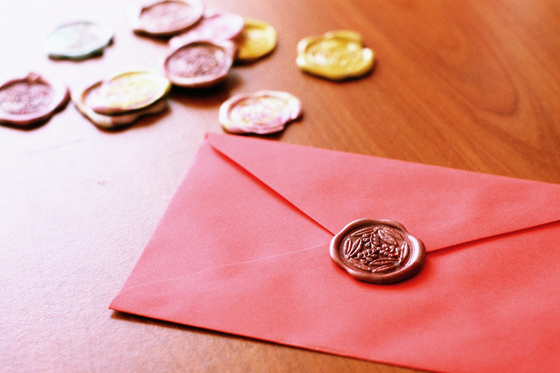 A red letter, sealed with a wax seal