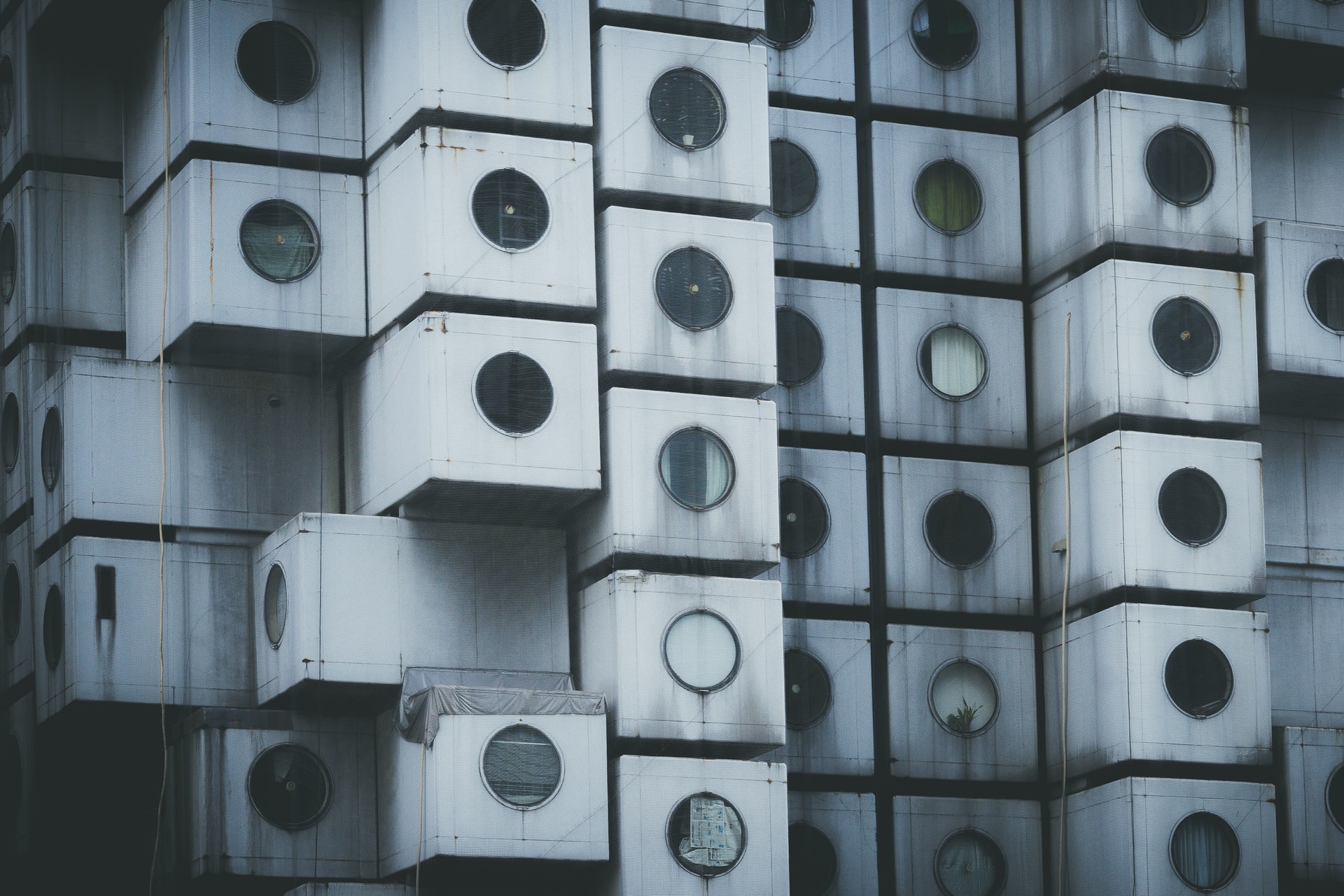 Image of capsule tower in Japan